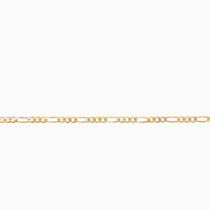 Necklace 10K Yellow Gold 2.6mm Mini Figaro Chain Pochy Jewelry in Miami