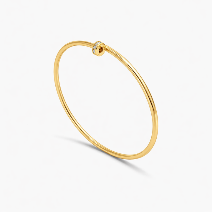 Men's Bracelet 10K Gold Classic Bangle Bracelet Pochy Jewelry in Miami
