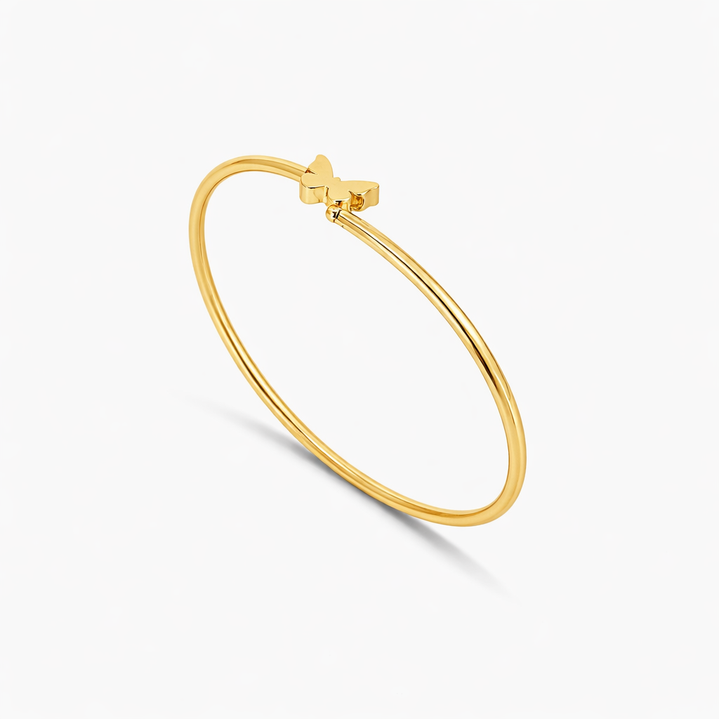 Women's Bracelet 10K Gold Butterfly Bangle Bracelet Pochy Jewelry in Miami