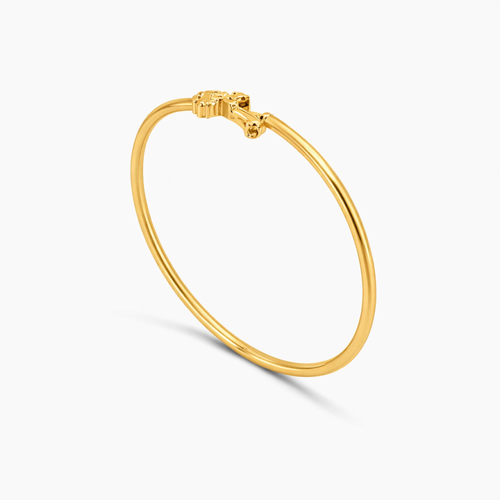 Men's Bracelet 10K Gold Cross Bangle Bracelet Pochy Jewelry in Miami