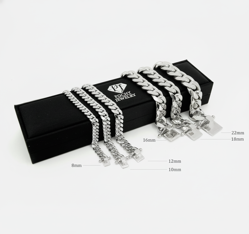 7mm Silver Cuban Link Bracelet - Solid Silver Handcrafted in Miami