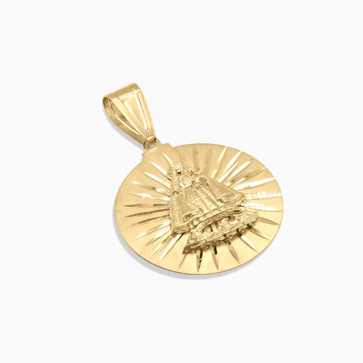 10K Gold Our Lady of Charity Round Pendant – Cachita Medallion