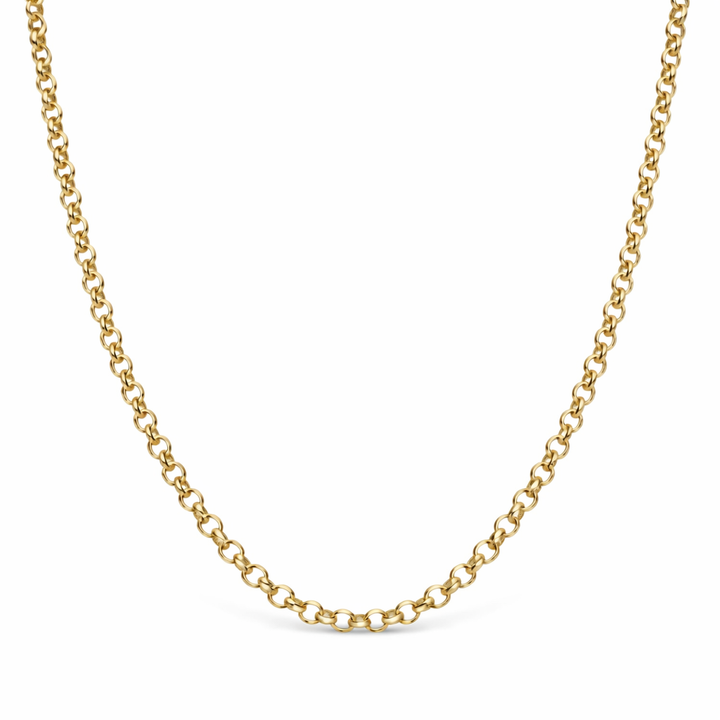Necklace 10K Yellow Gold Rolo Link Chain Pochy Jewelry in Miami