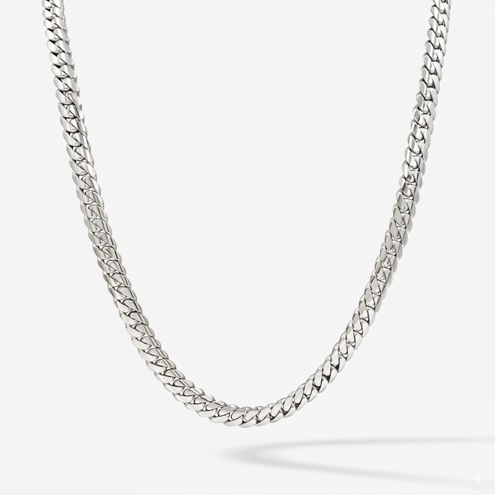 9mm Silver Cuban Link Chain
