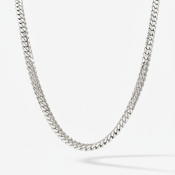8mm Silver Handmade Cuban Link Chain – Pochy Jewelry
