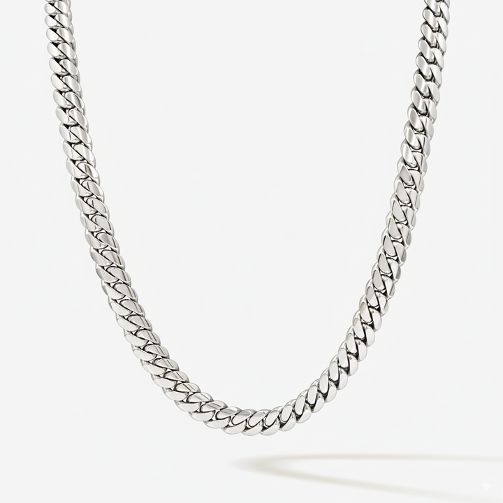 10mm Silver Cuban Link Chain