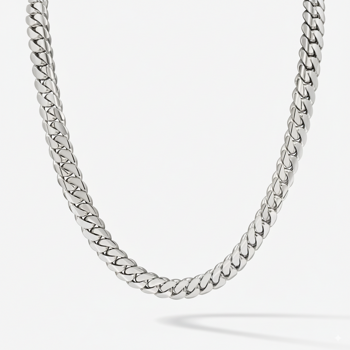 12mm Silver Cuban Link Chain