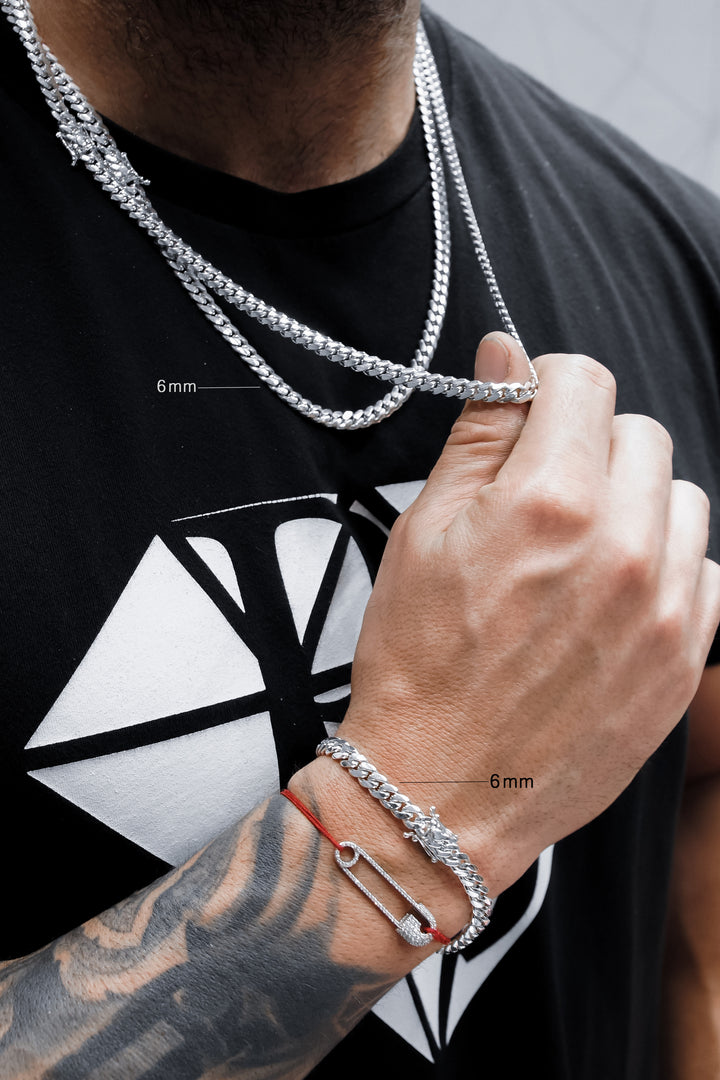 6mm Solid Machine-Made Cuban Link Bracelet – Silver