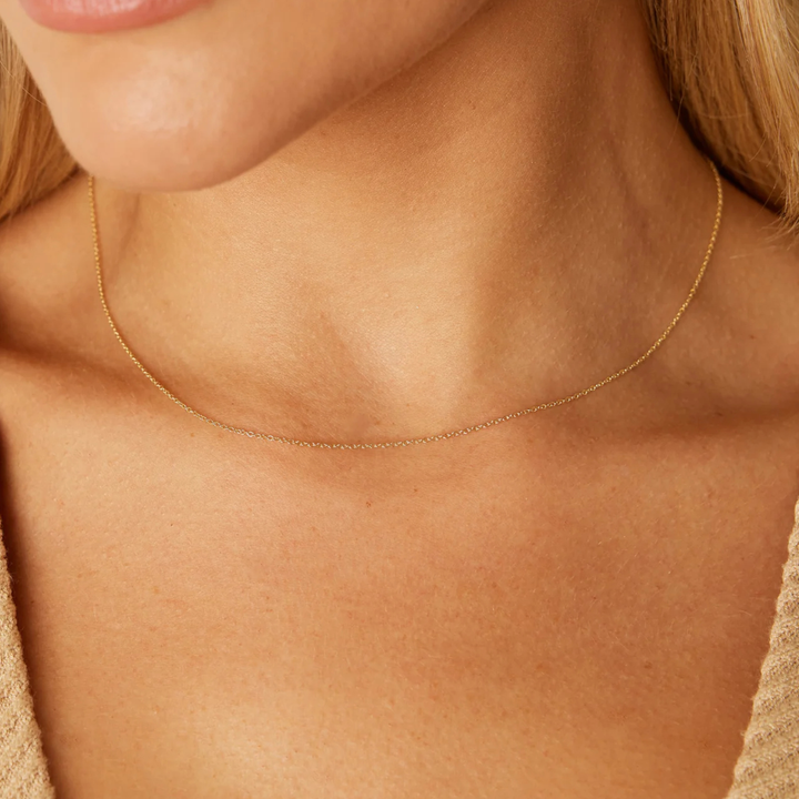 Necklace 10k Classic Cable Link Chain Necklace Pochy Jewelry in Miami