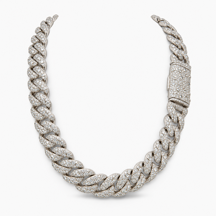 Ice Cuban Link Signature Moissanite Cuban Link Chain in .925 Sterling Silver Pochy Jewelry in Miami