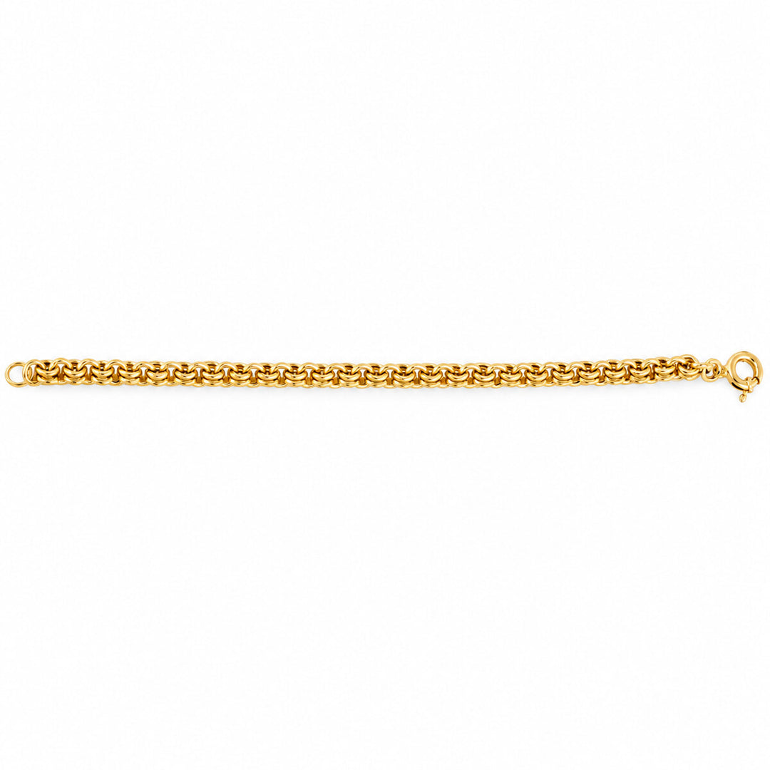 Women's Bracelet 10K Yellow Gold Textured Woven Link Bracelet Pochy Jewelry in Miami