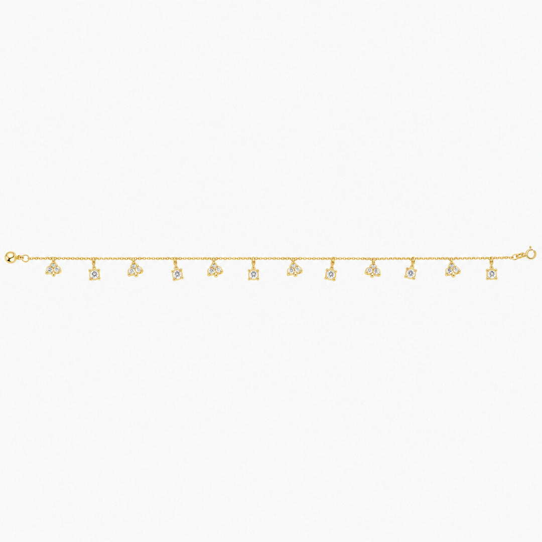 Women's Necklace 10K Yellow Gold Dainty CZ Charm Necklace Pochy Jewelry in Miami