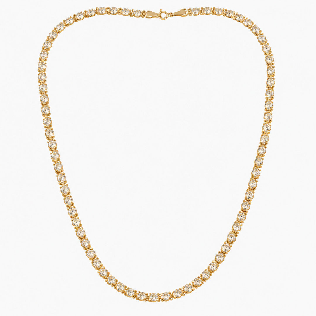 Women's Necklace 10K Yellow Gold Textured Rounded Link Necklace Pochy Jewelry in Miami