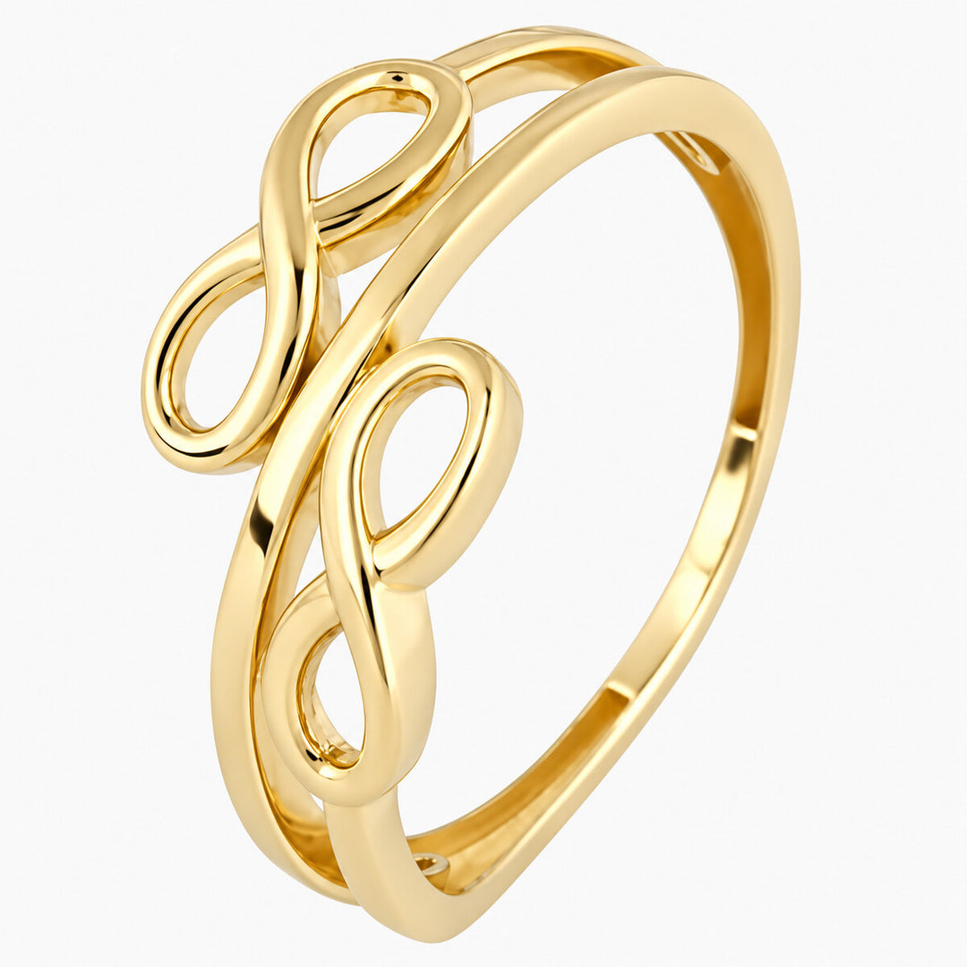 Women's Ring 10K Yellow Gold Triple Infinity Openwork Ring Pochy Jewelry in Miami