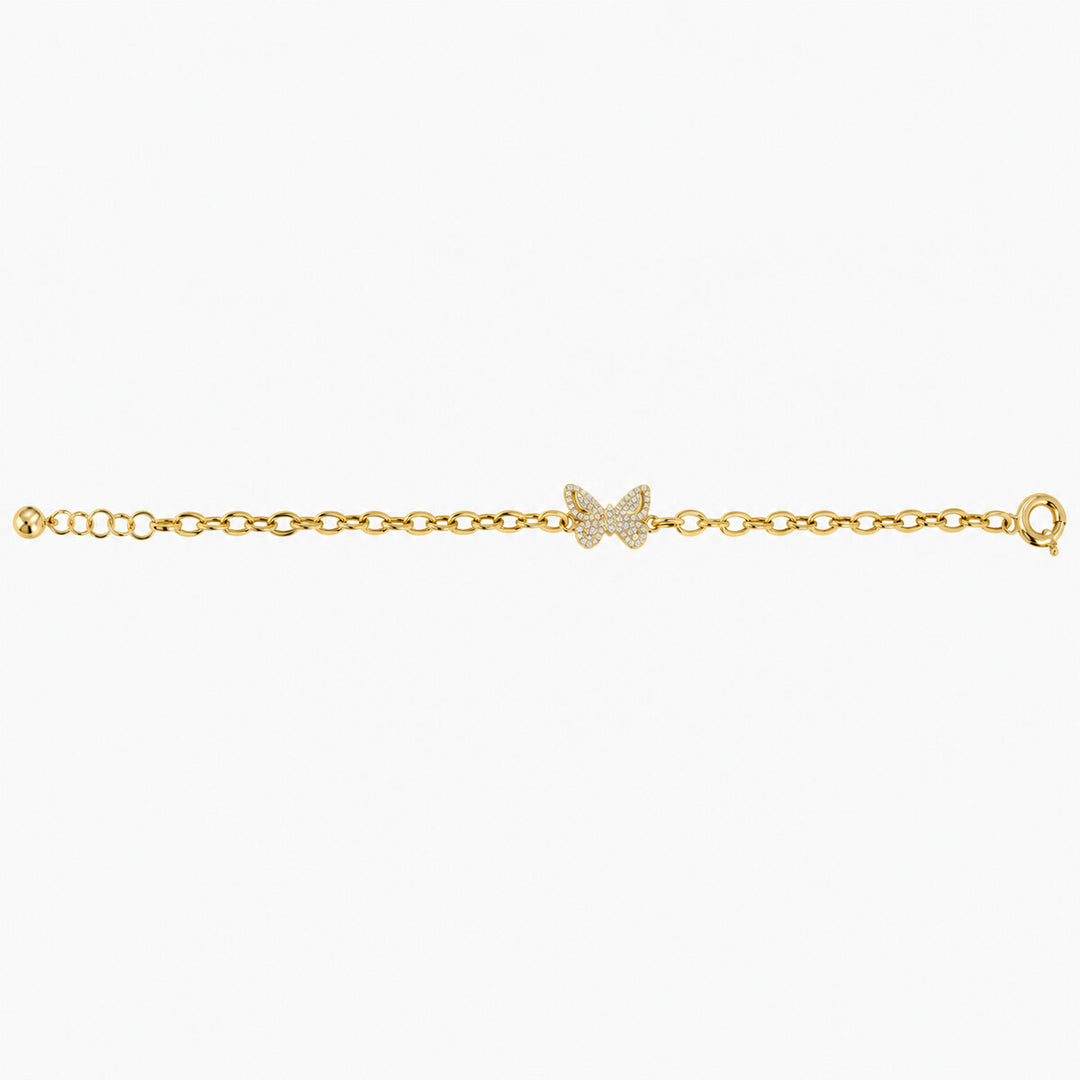 Women's Bracelet 10K Yellow Gold Butterfly Chain Bracelet Pochy Jewelry in Miami