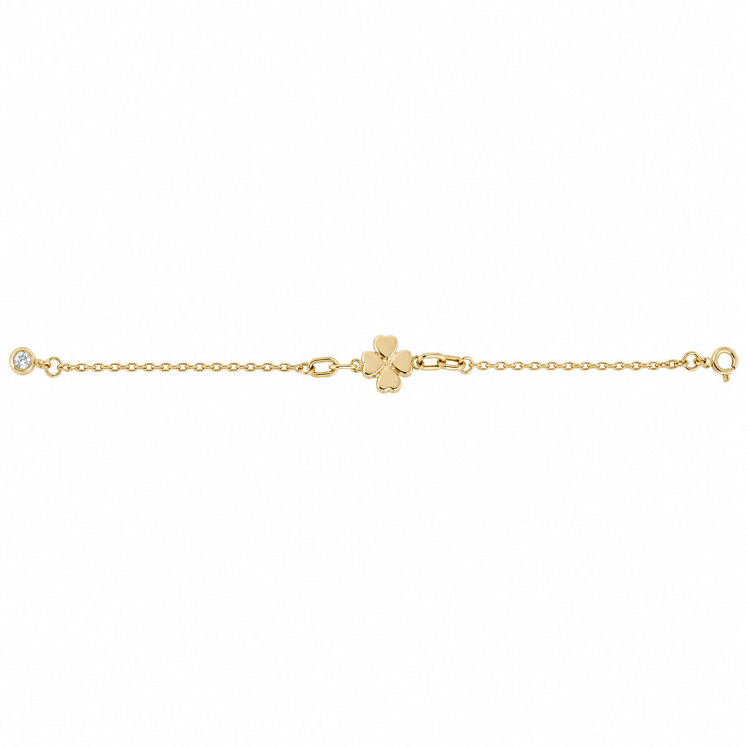 Women's Bracelet 10K Yellow Gold Petite Flower Chain Bracelet Pochy Jewelry in Miami