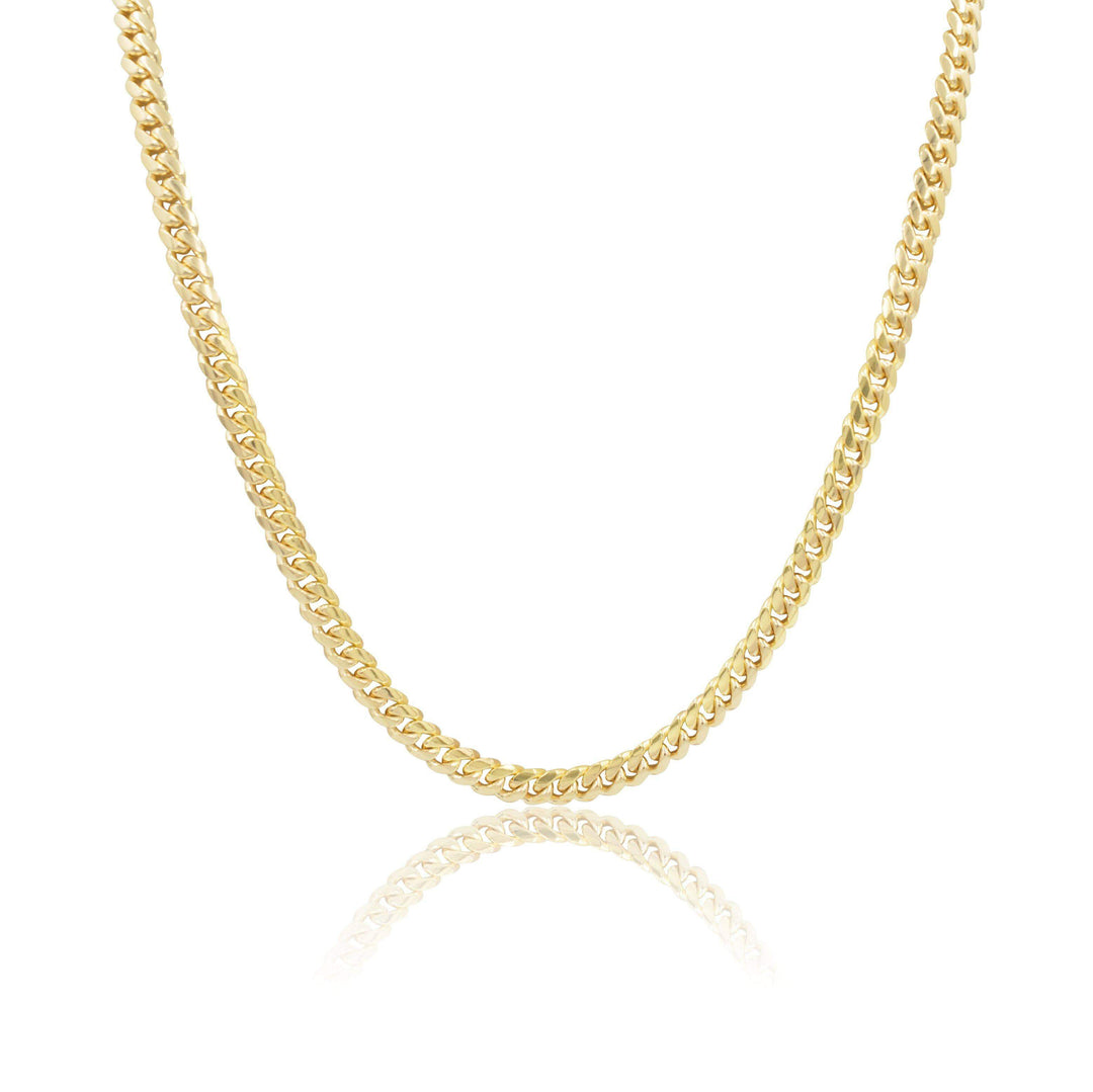6mm Solid Machine-Made Cuban Link Chain – Gold - Pochy Jewelry