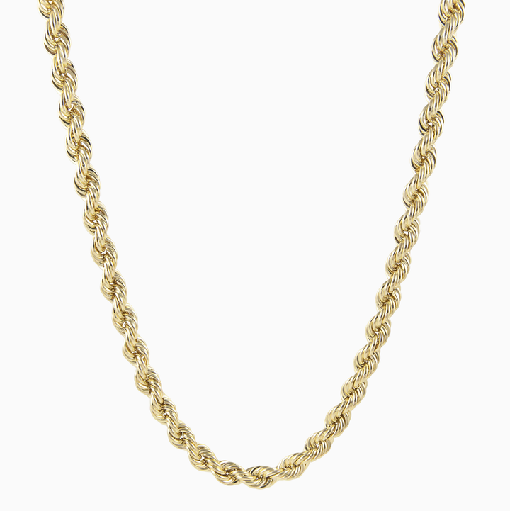 Necklace Rope Chain Hallow in 10K Gold Pochy Jewelry in Miami
