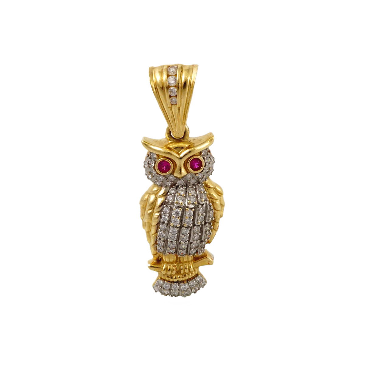 14k Gold Owl Pendant - Pochy Jewelry Factory